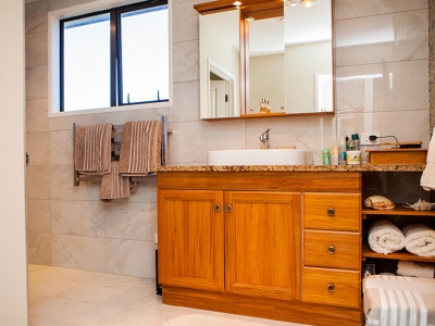 The bathroom cabinets | Builders Taranaki