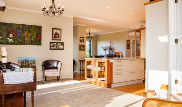 Living room view of the kitchen | New home builders