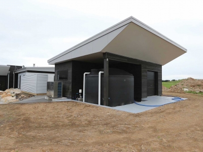 View showing the covered water storage | New plymouth builders