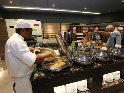 One of the central island buffet areas | Marbles Buffet Renovation New Pymouth